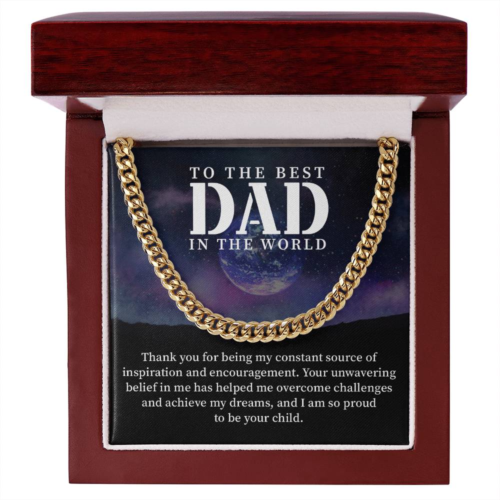 Dad Necklace Gift From Child With Inspirational Message