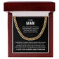 Cuban Chain Necklace Gift for Man with Love Message Card