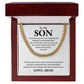 To My Son Cuban Chain – Mom to Son Necklace with Message Card Gift Box