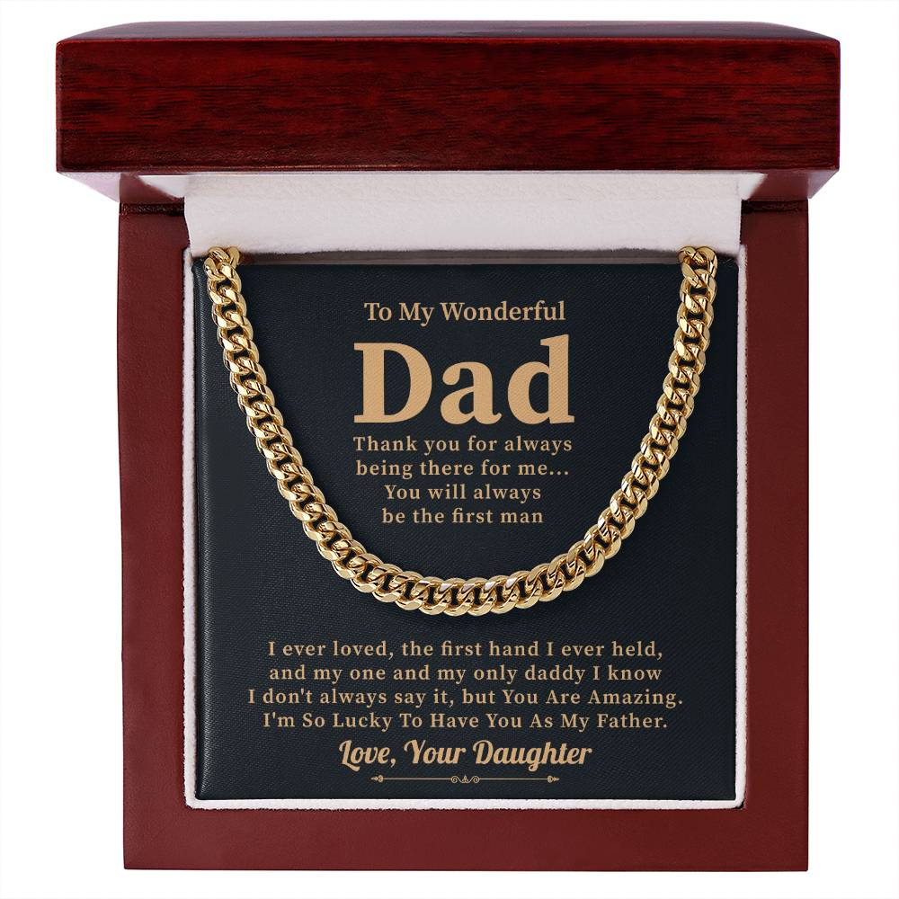 Dad Necklace Gift from Daughter with Heartfelt Message