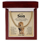 Dad to Son Lion Cuban Chain – Father to Son Gift with Message Card