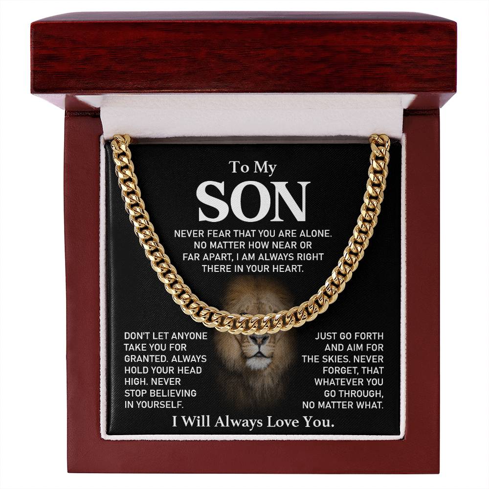 Inspirational Necklace Gift for Son – Lion Message Card for Strength