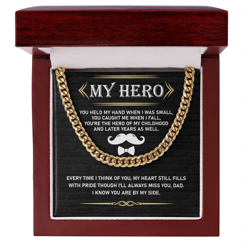 My Hero Memorial Chain Gift for Dad with Inside card from Son