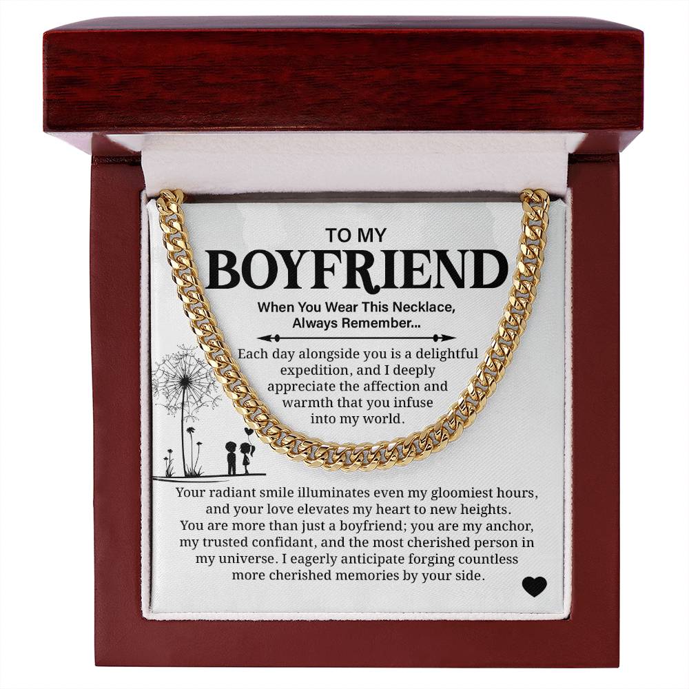 Boyfriend Necklace Gift with Message Card & Gift Box