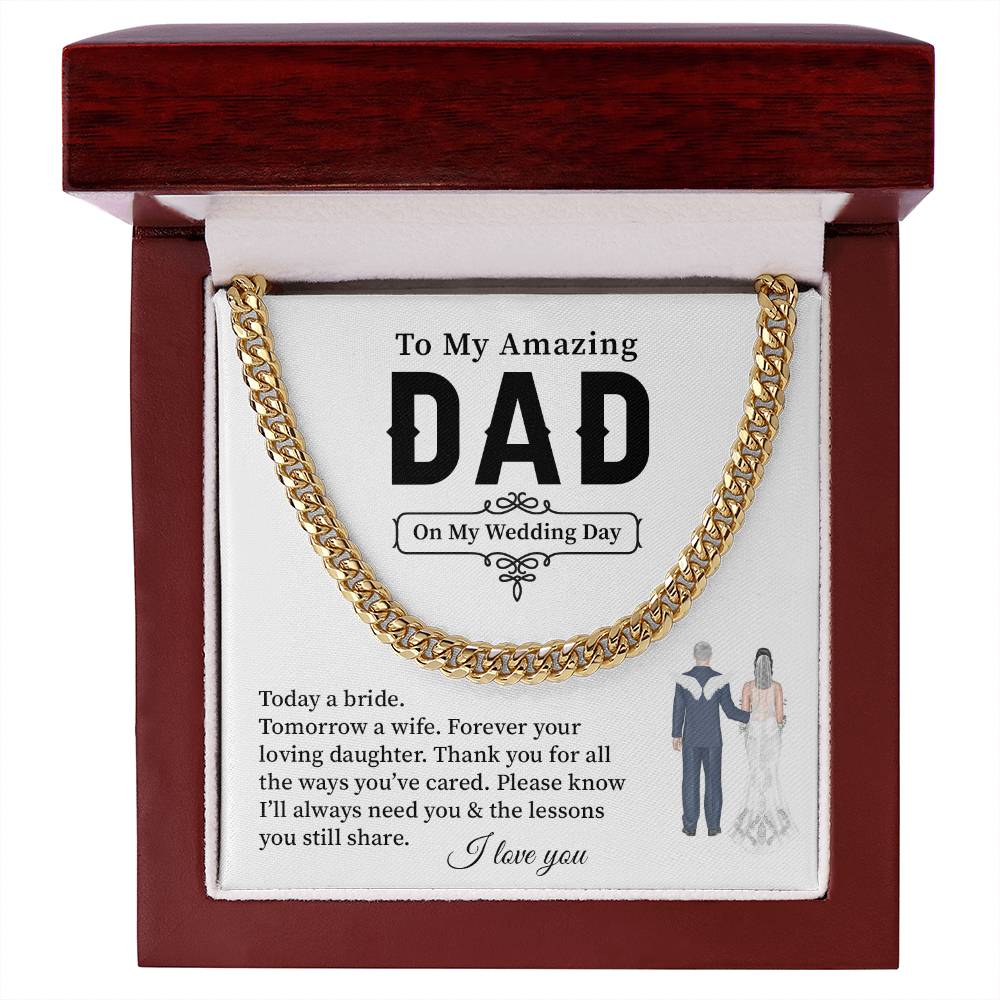 Wedding Neckalce Gift For Dad From Daughter With Message Card