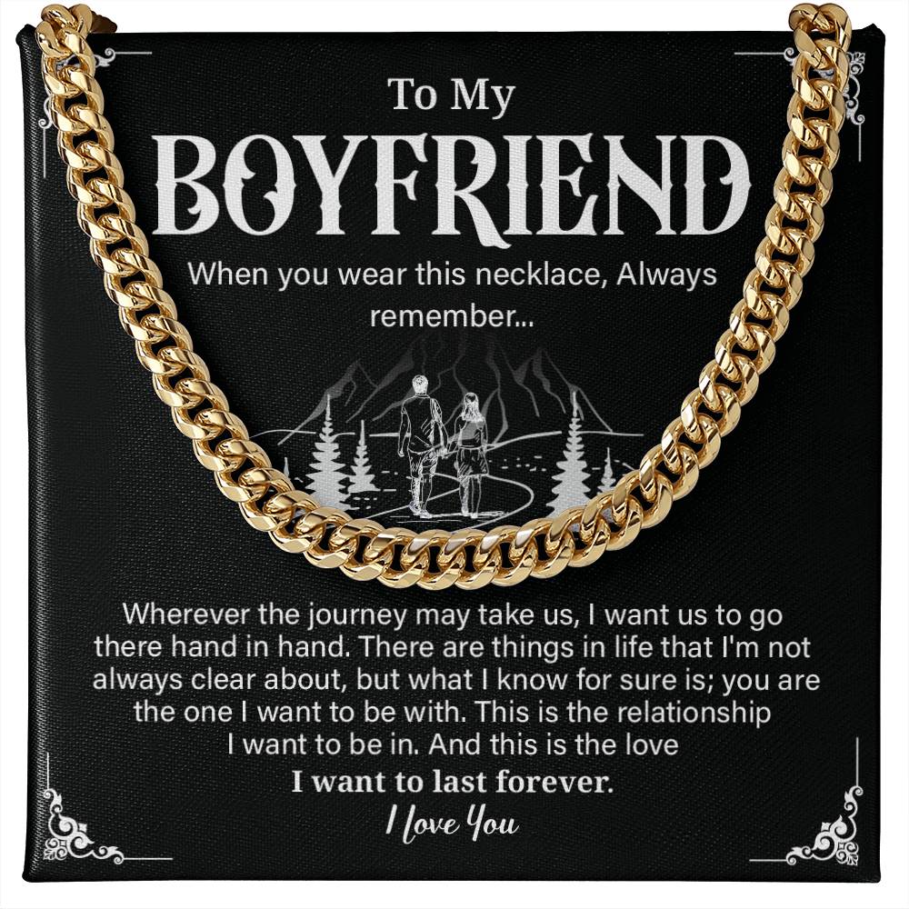 Cuban Link Necklace Gift for Boyfriend with Gift Box