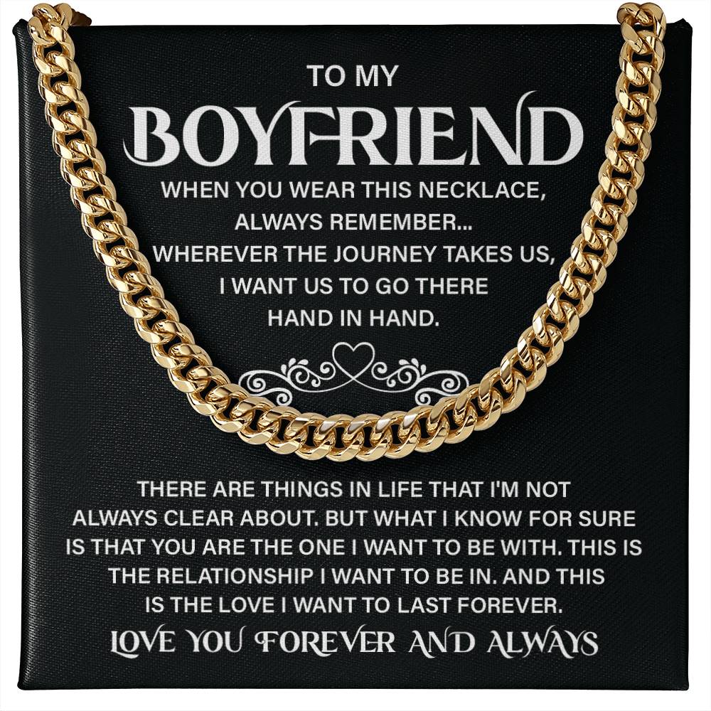 Boyfriend Cuban Chain Gift with Message Card