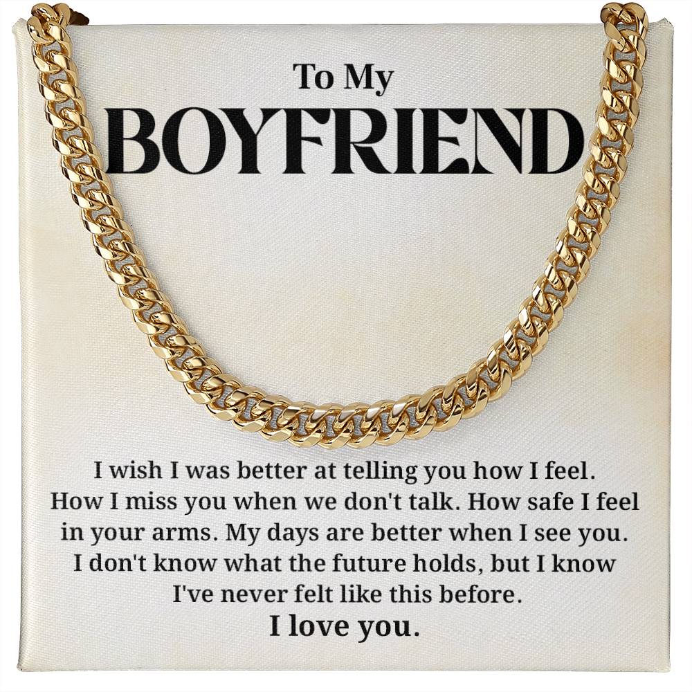 To My Boyfriend Necklace with Message Card and Gift Box