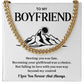 Boyfriend Chain Gift for Him with Message Card and Box