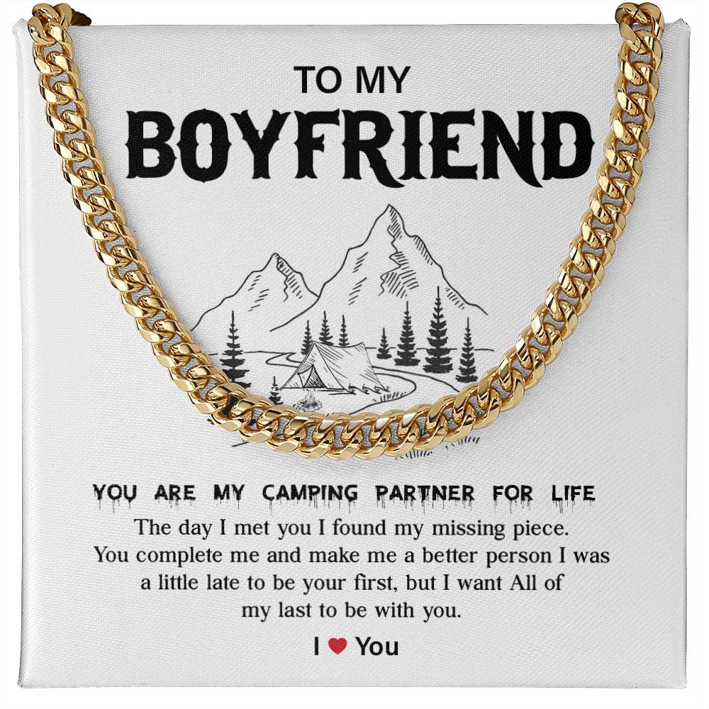 Camping Gift for Boyfriend – Necklace & Message Box