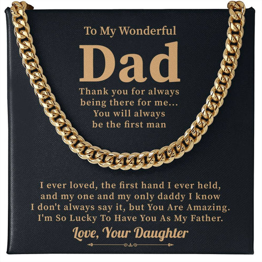 Dad Necklace Gift from Daughter with Heartfelt Message