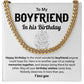 Birthday Necklace Gift for Boyfriend with Card & Box