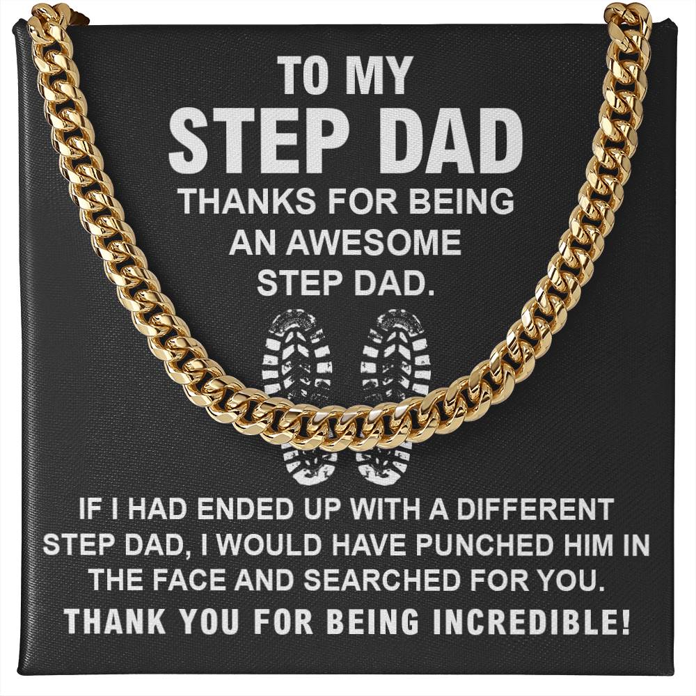 Stepdad Cuban Chain Necklace Gift With Heartfelt Note