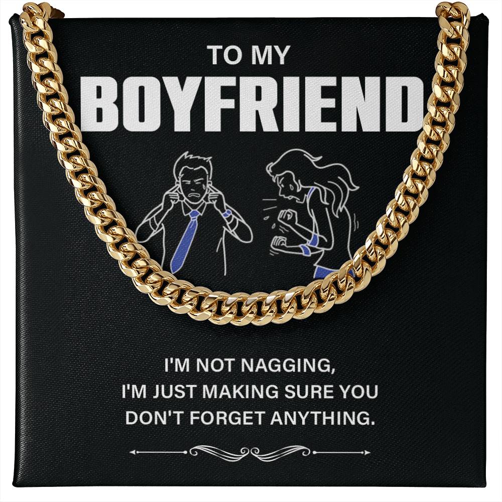 To My Boyfriend Necklace – Funny Gift with Message Card