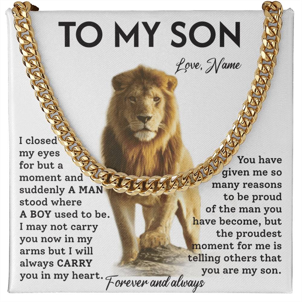 To My Son, A Cuban Chain Gift To Celebrate