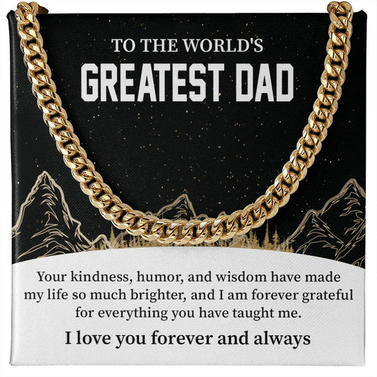 To The World's Greatest Dad with Gratitude Message Card