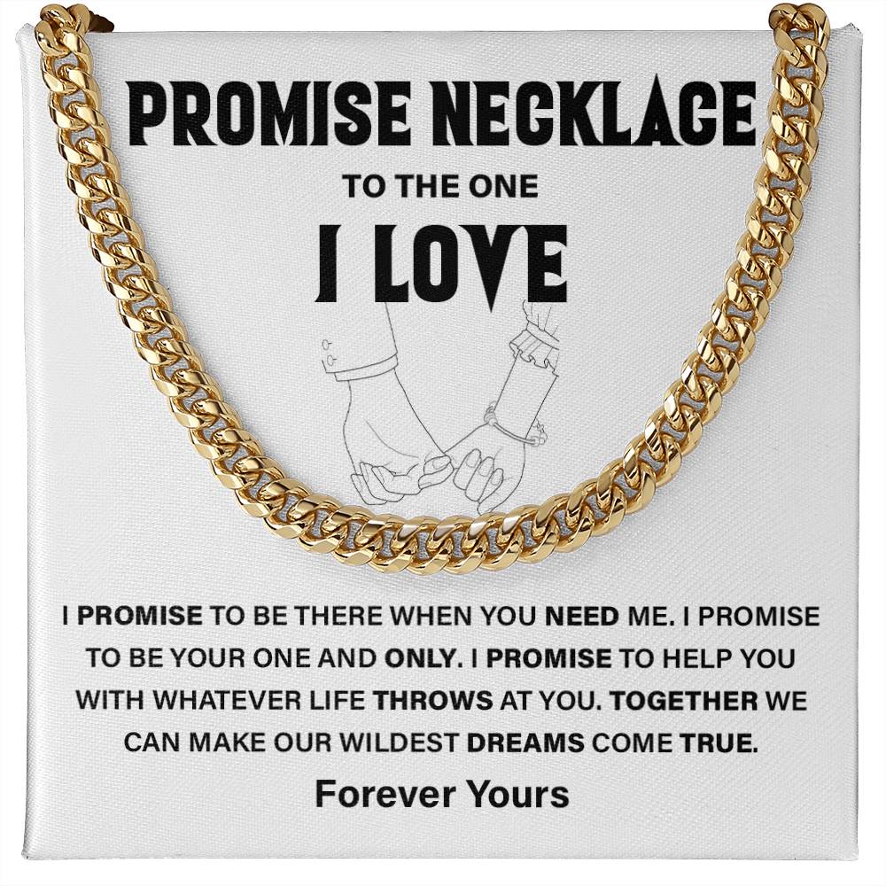Promise Necklace Message Card Gift for Boyfriend or Girlfriend.