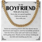 Cuban Chain Necklace Gift for Boyfriend with Message