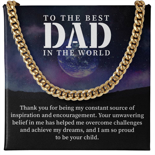 Dad Necklace Gift From Child With Inspirational Message