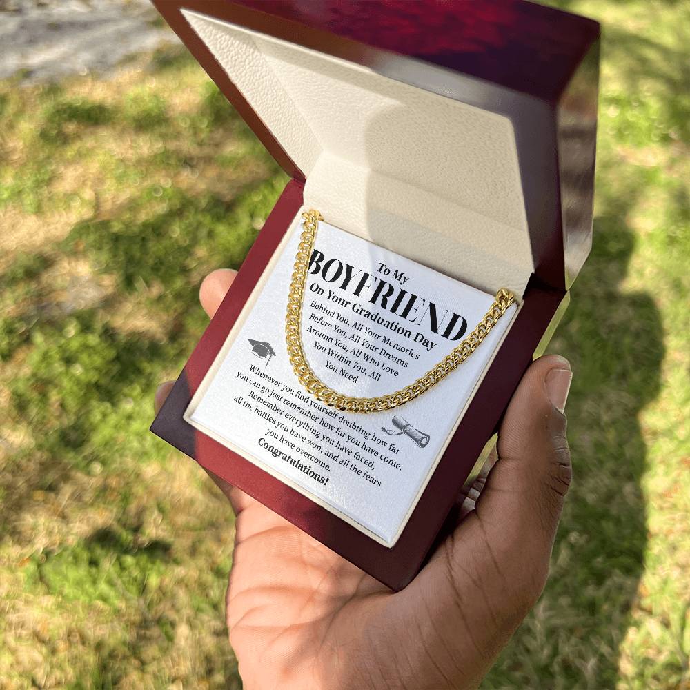 To My Boyfriend Graduation Necklace – Inspirational Gift