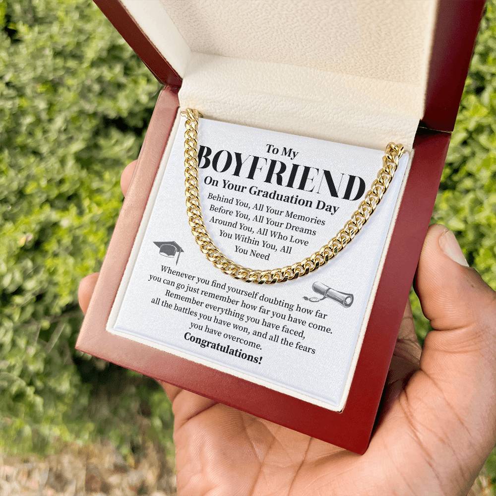 To My Boyfriend Graduation Necklace – Inspirational Gift