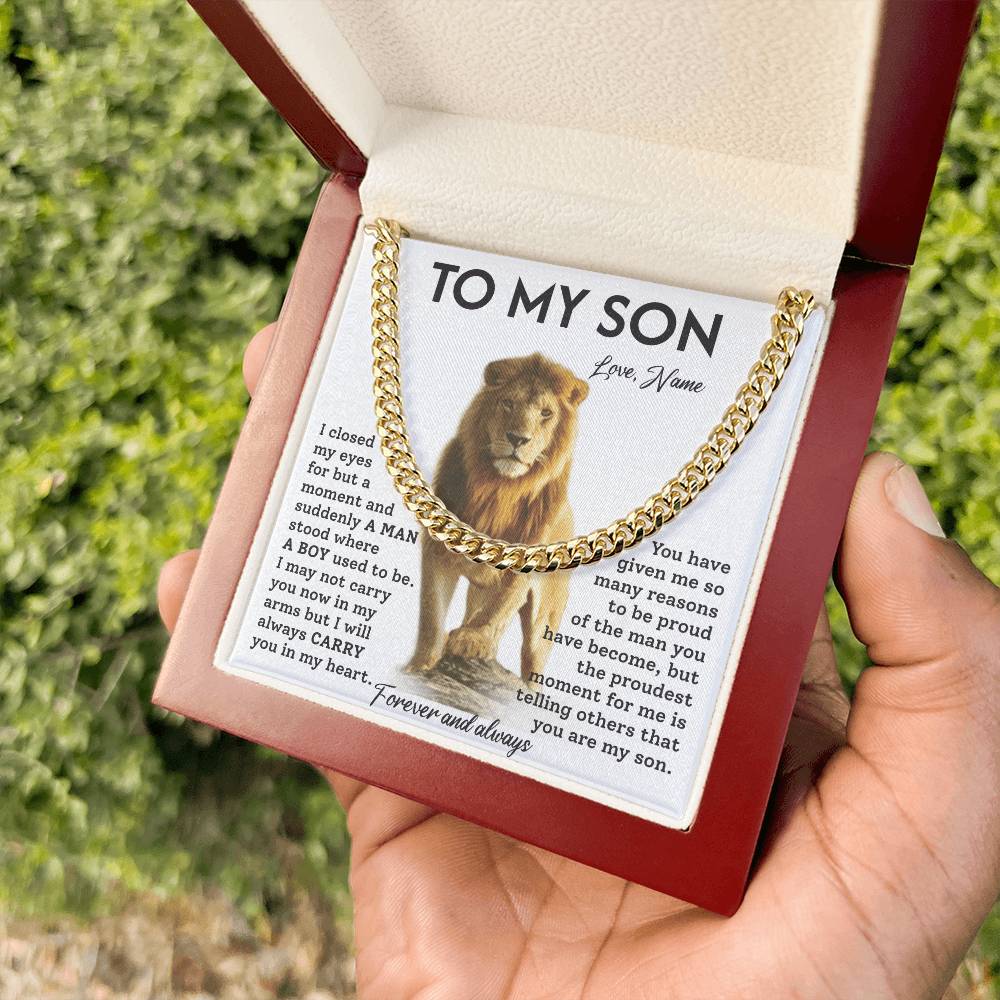 To My Son, A Cuban Chain Gift To Celebrate