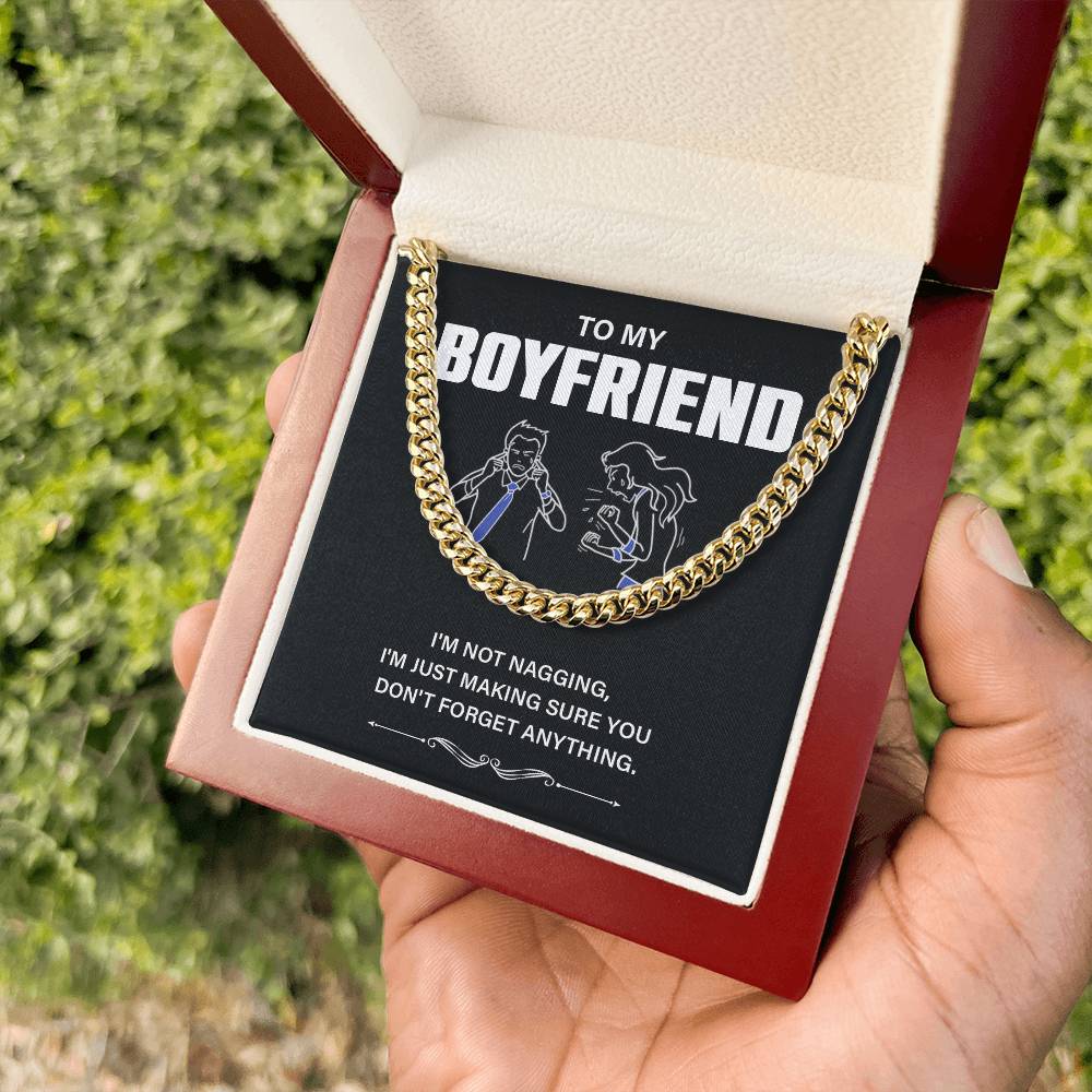 To My Boyfriend Necklace – Funny Gift with Message Card