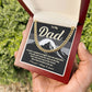 To My Dad Chain with Inspirational Quote with LED Mahogany Box