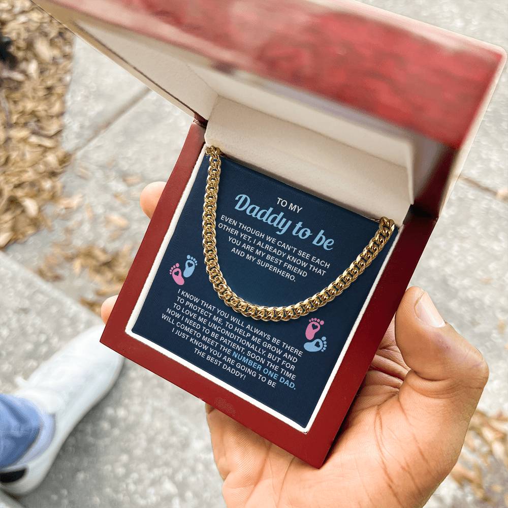 Daddy To Be Necklace Gift From Bump With Message Card