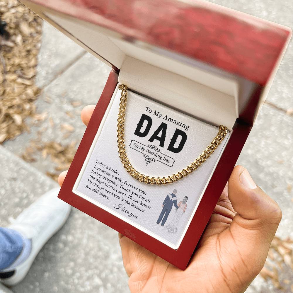 Wedding Neckalce Gift For Dad From Daughter With Message Card
