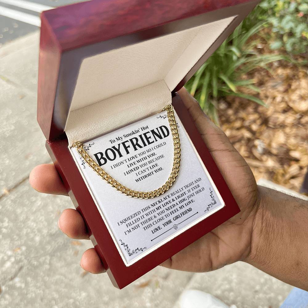 Cuban Chain Gift for Boyfriend with Message Card