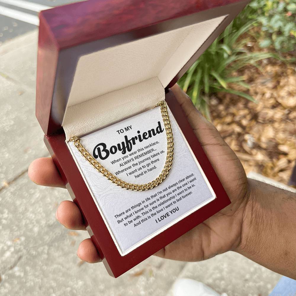 Romantic Cuban Chain for Boyfriend with Gift Box