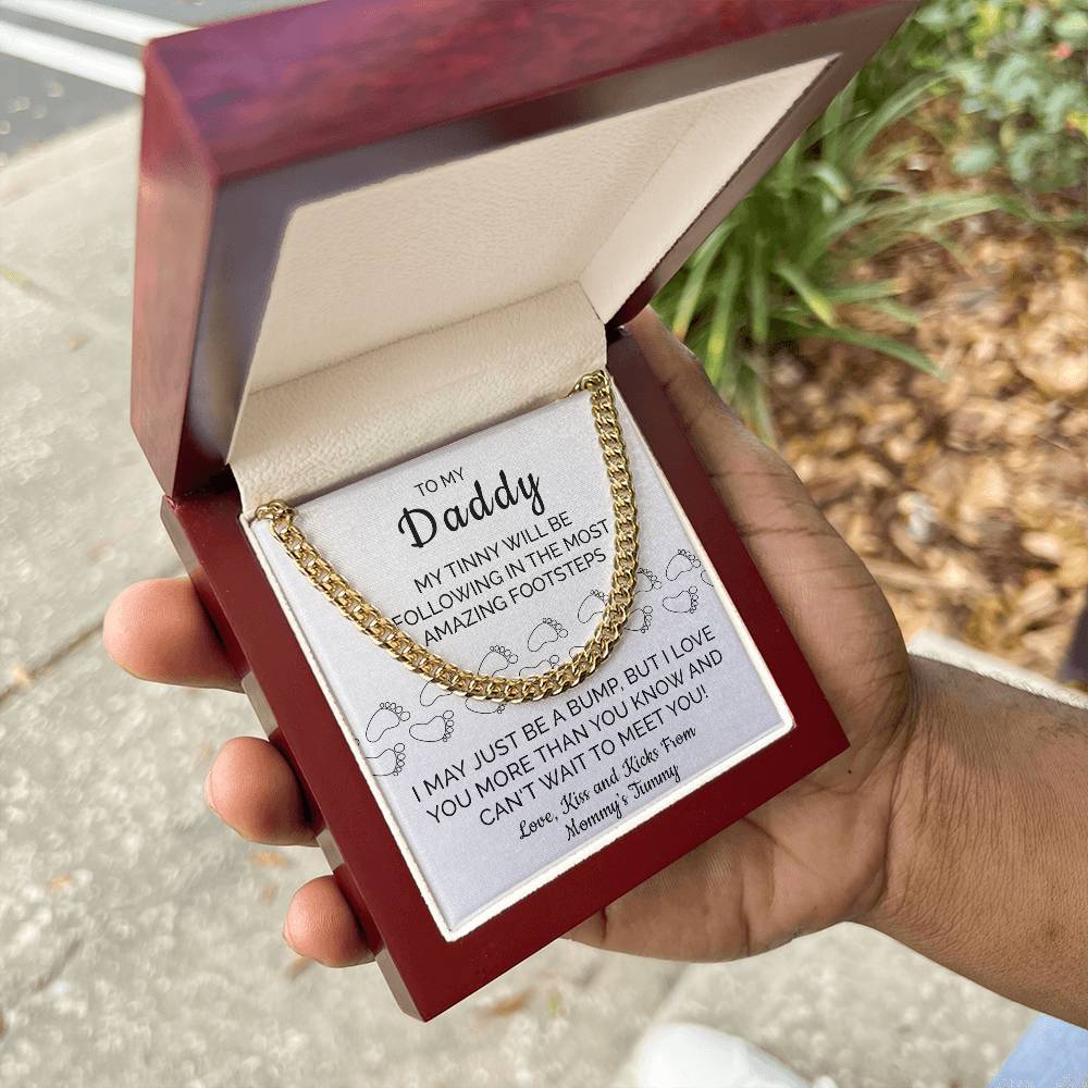 Dad Necklace Gift From Baby Bump With Lovely Message Card