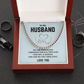 Husband Cuban Chain Necklace Gift Soulmate Message Card