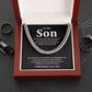 To My Son Cuban Chain Gift with Message Card