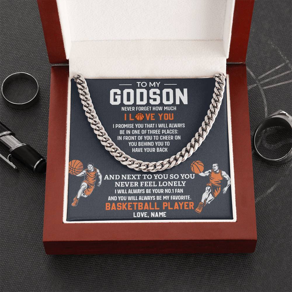 Basketball Gift Necklace for Godson – Message Card