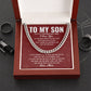 Cuban Chain Necklace for Son from Mom Love Message Gift