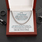 To My Husband Cuban Link Chain, Romantic Gift for Husband, Anniversary Gift from Wife, Meaningful Jewelry for Him