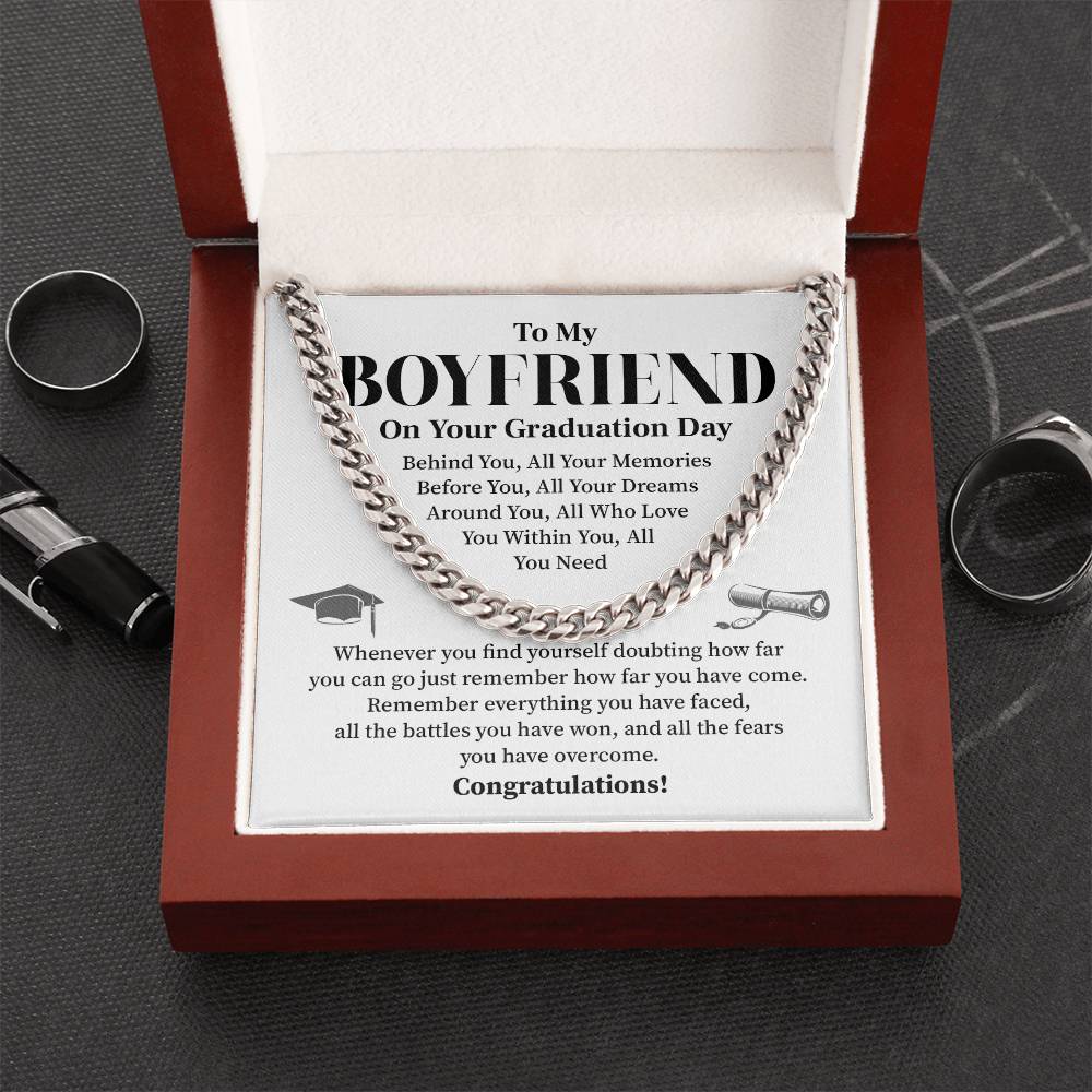 To My Boyfriend Graduation Necklace – Inspirational Gift