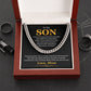 Cuban Chain Gift for Son from Mom with Message Card