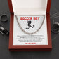 Soccer Boy Cuban Chain Gift for Teen – Message Card