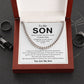 Son Cuban Chain Necklace Gift – Sentimental Quote with Gift Card
