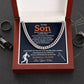 Baseball Necklace Gift for Son from Mom – Proud No.1 Fan Message Card