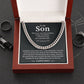 Cuban Chain Gift for Son from Mom – Proud Mother Lion Message Box