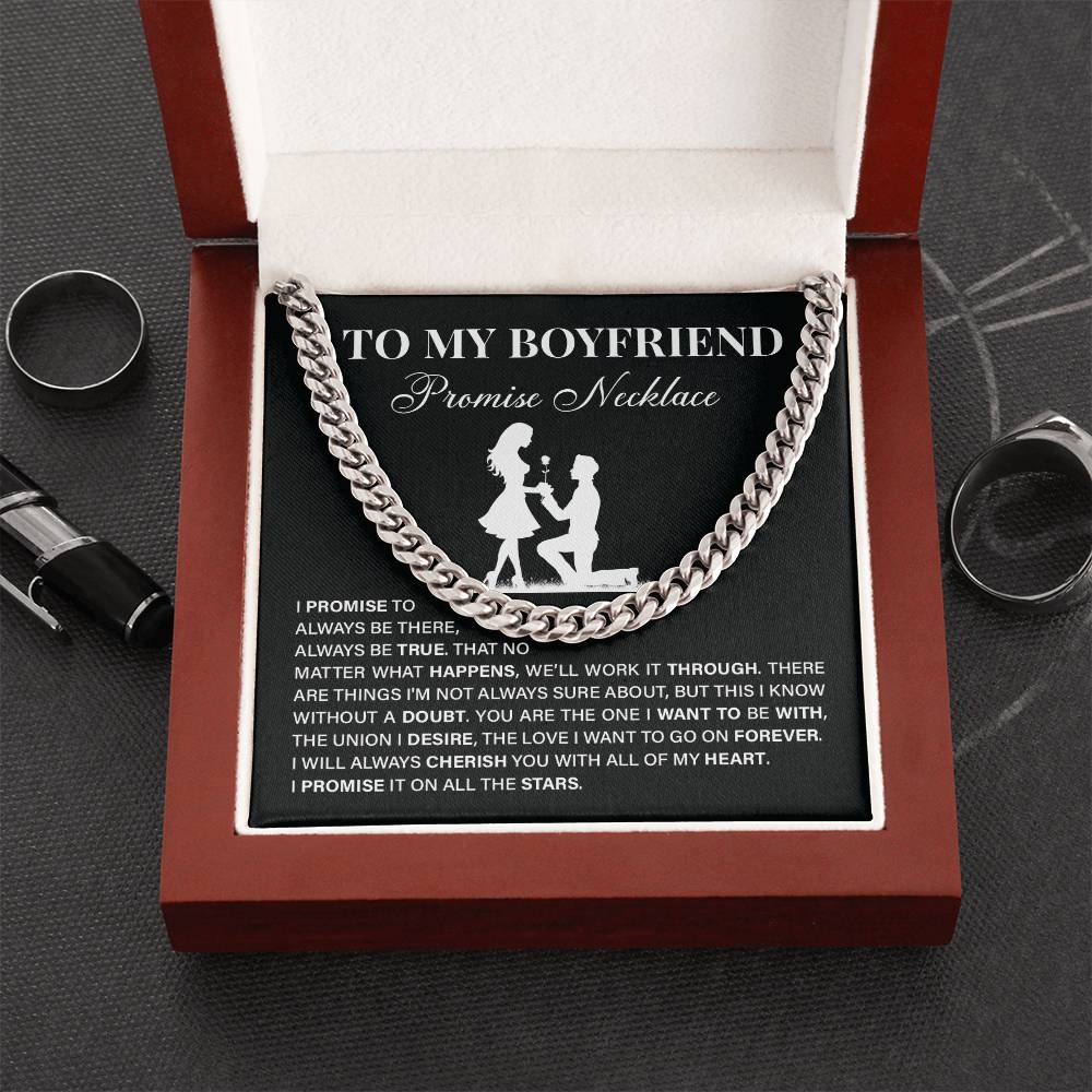 To My Boyfriend Promise Necklace Gift