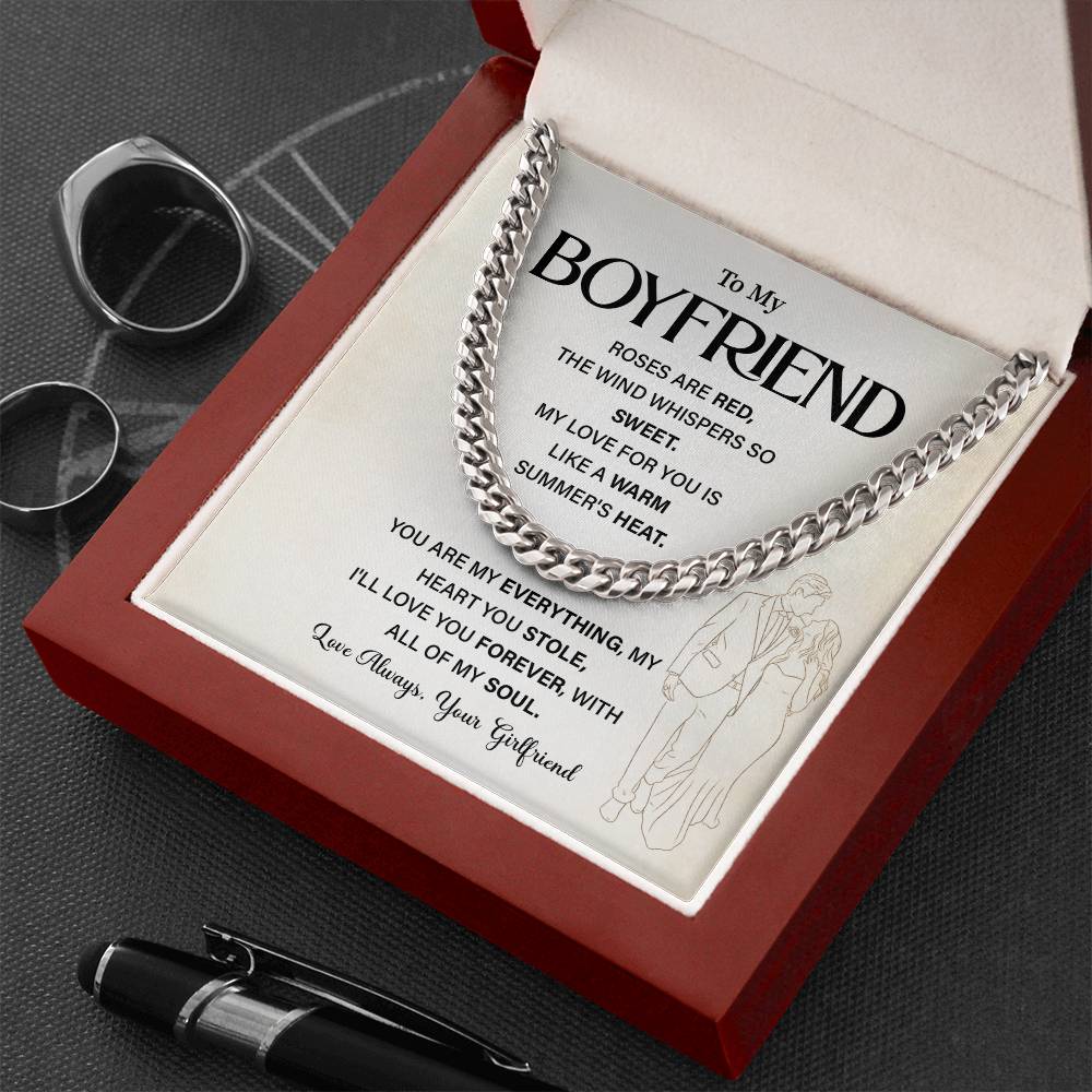 Romantic Gift for Boyfriend Cuban Chain with Gift Box