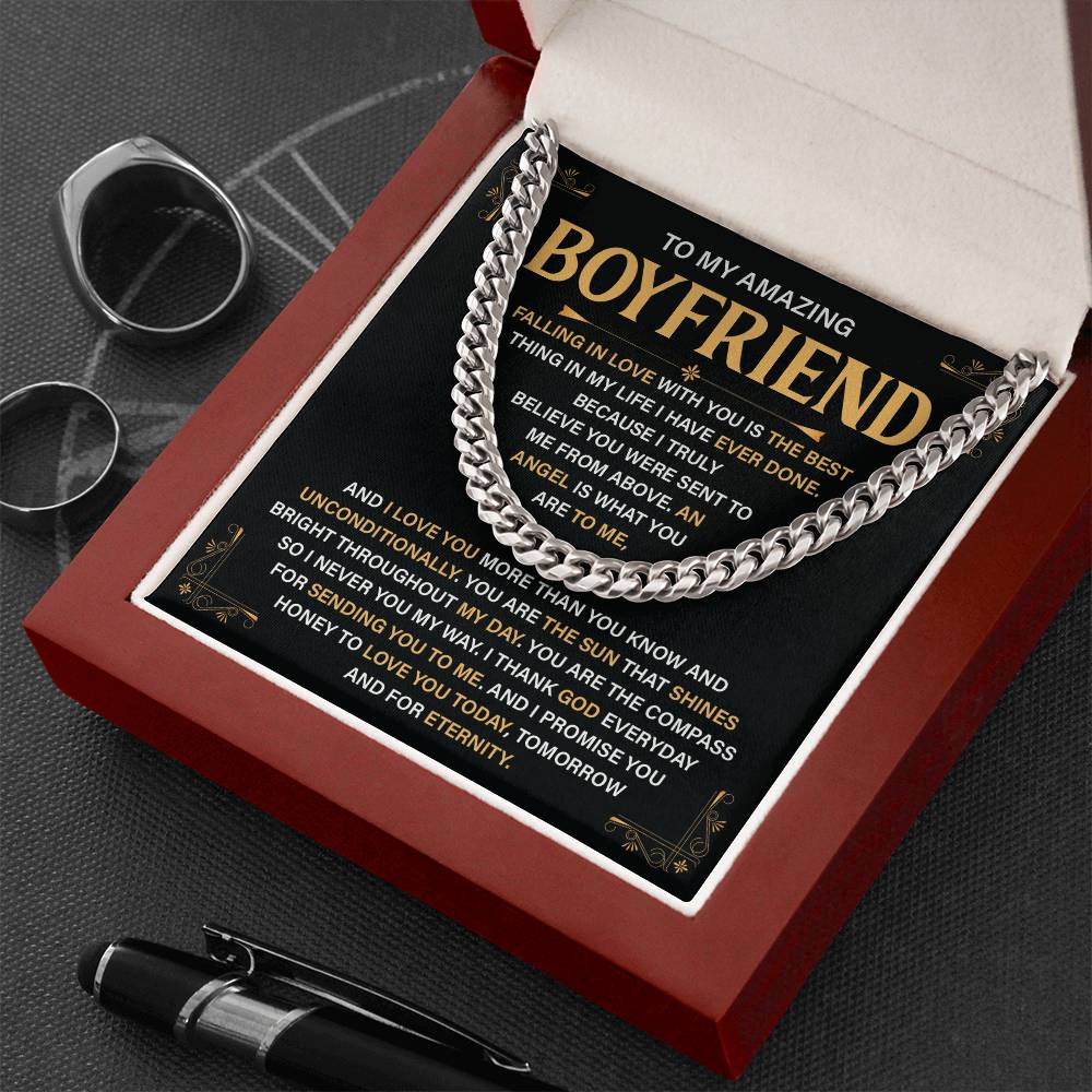 Boyfriend Cuban Chain Gift with Message Card & Box