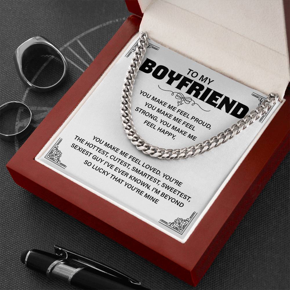 Cute Boyfriend Necklace Gift – Card & Gift Box