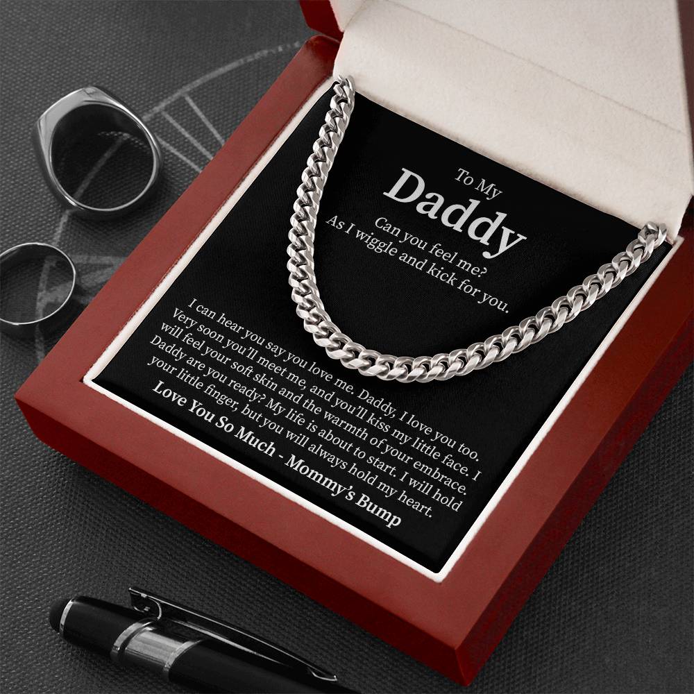 New Dad Necklace Gift From Baby Bump With Message Card