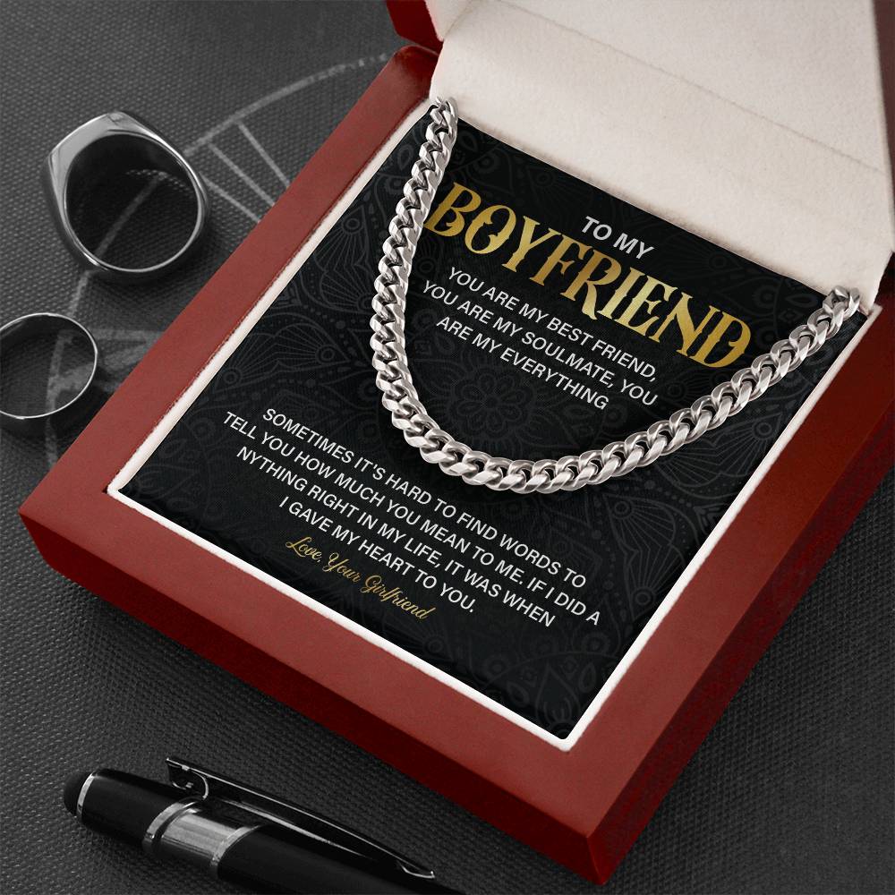 Boyfriend Gift Necklace from Girlfriend with Gift Box